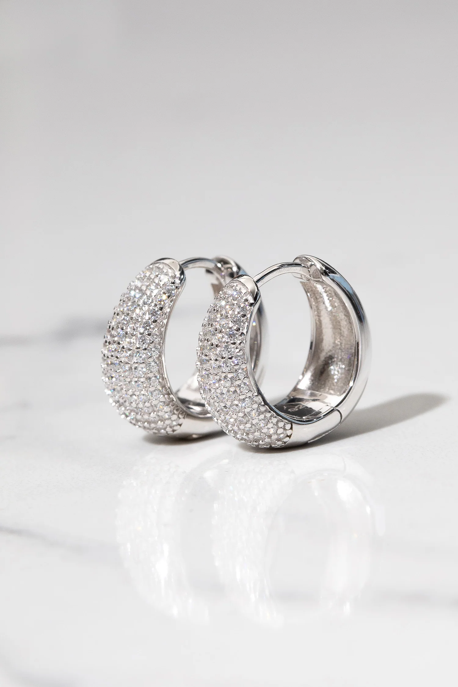 Dottie Hoop Earrings in Silver - Image 8