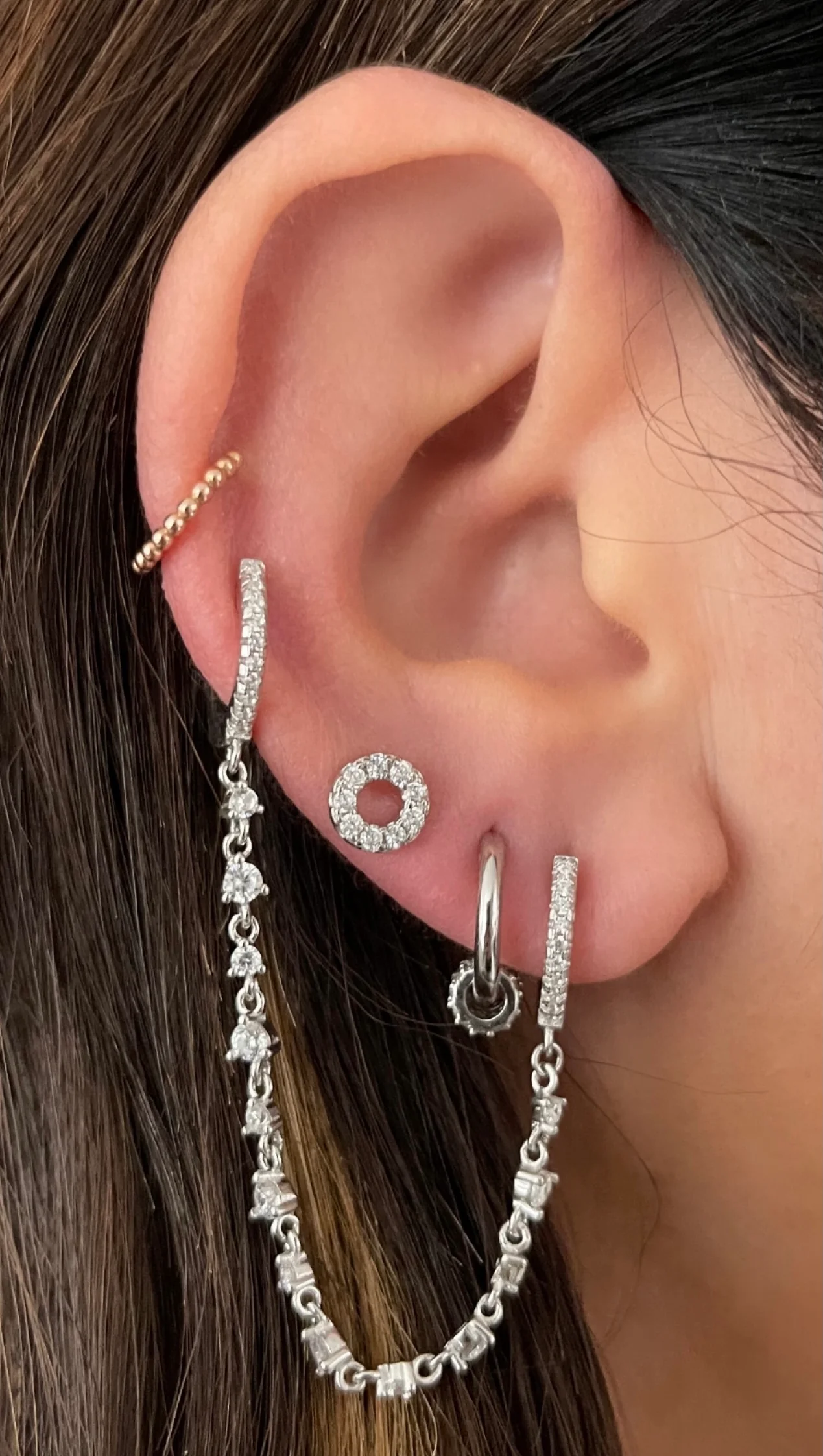Noa Stud Earring in Silver - Image 3