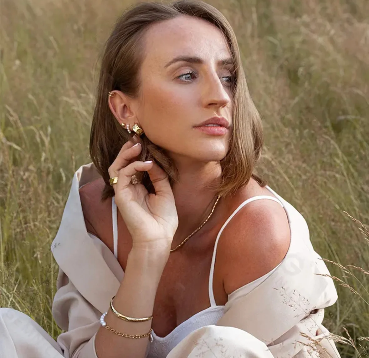 Violet Hoop Earrings in Silver - Image 4